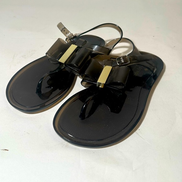Kate Spade Jelly Bow Stylish Black Sandals - Picture 1 of 9